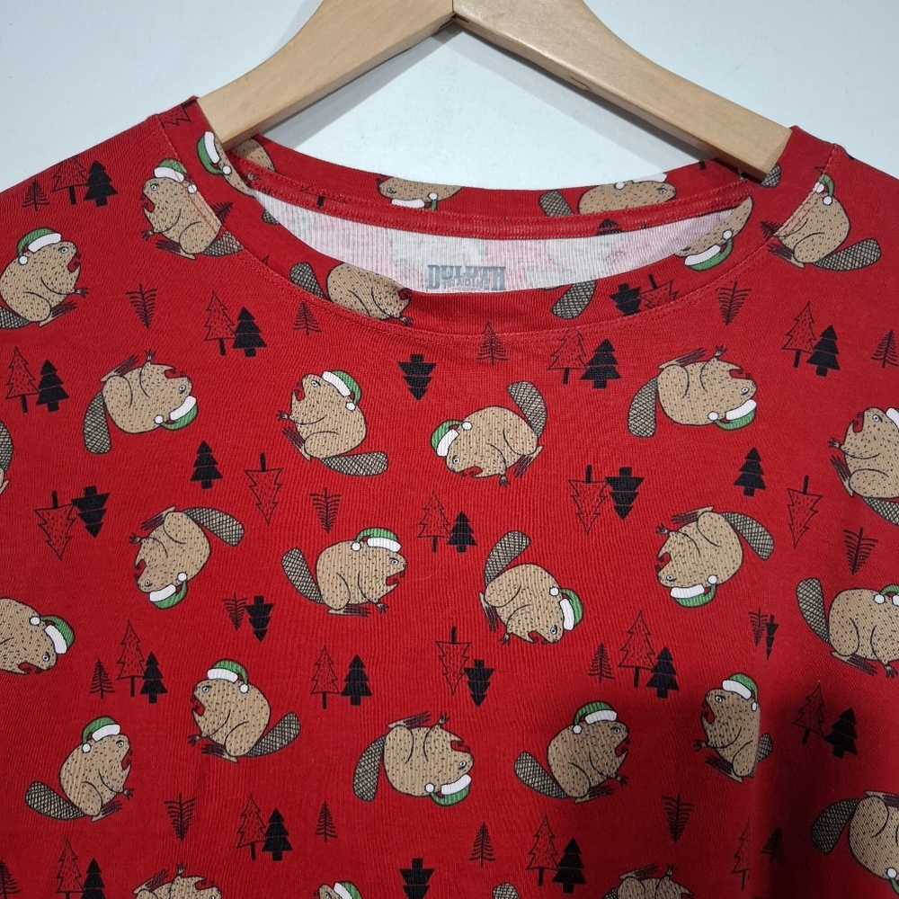 Duluth Trading Co Red Pajama Set with Floral Print - Picture 3 of 16